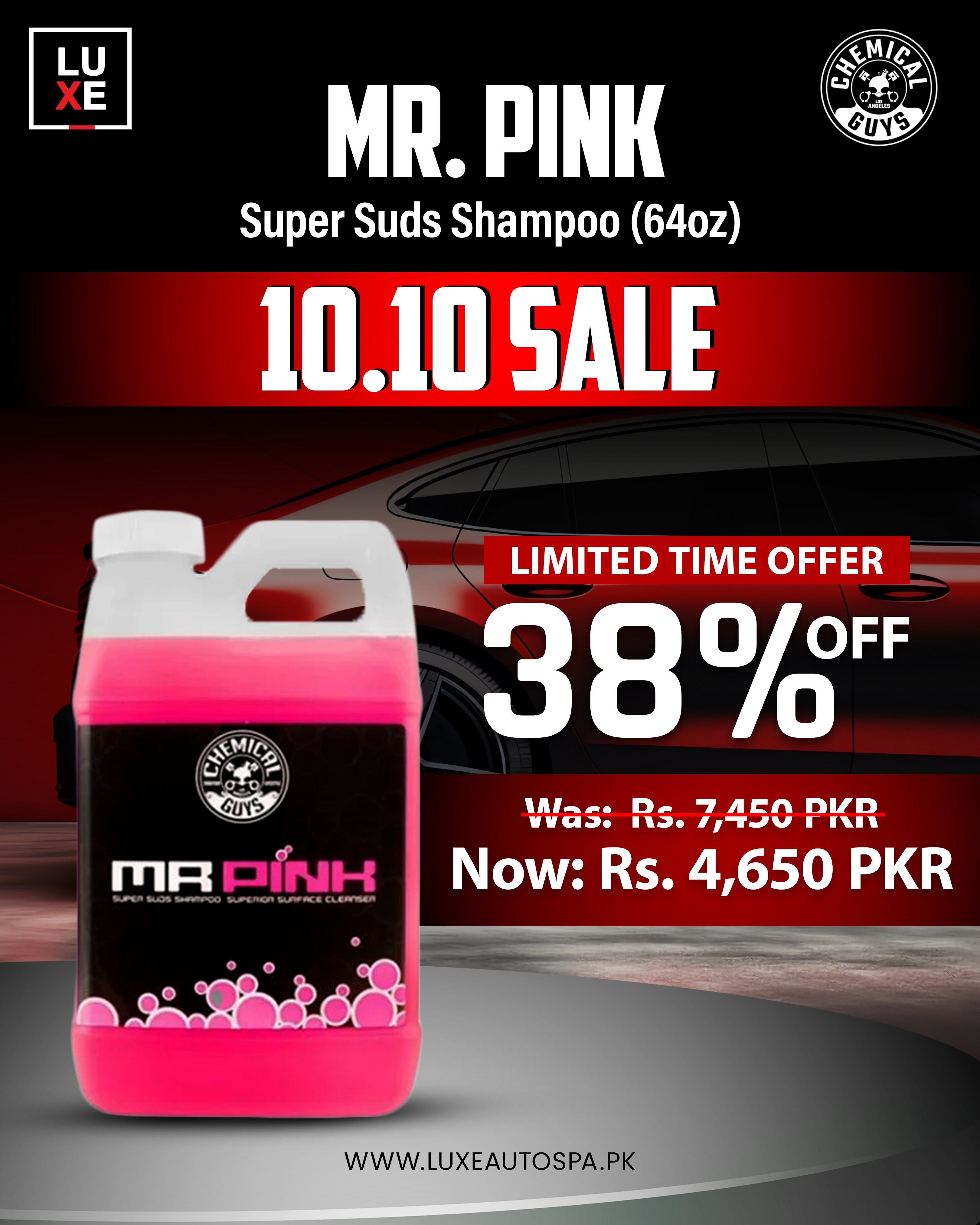 Chemical Guys Mr. Pink Super Suds Shampoo Superior Surface Cleanser (64 oz)