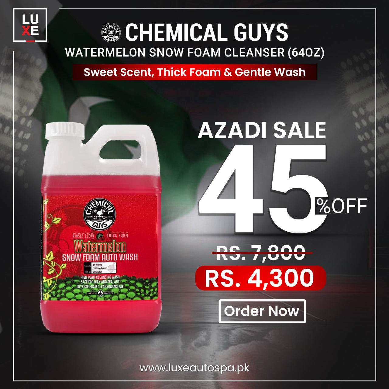 Chemical Guys Watermelon Snow Foam Extreme Suds Cleansing Wash 64oz