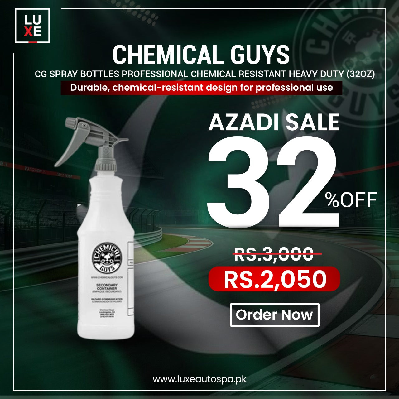 SPRAY BOTTLE PROFESSIONAL CHEMICAL RESISTANT HEAVY DUTY (32OZ)