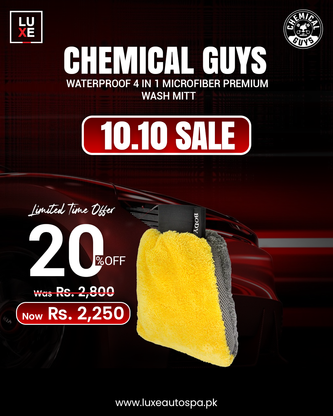 Chemical Guys Waterproof 4 In 1 Microfiber Premium Wash Mitt