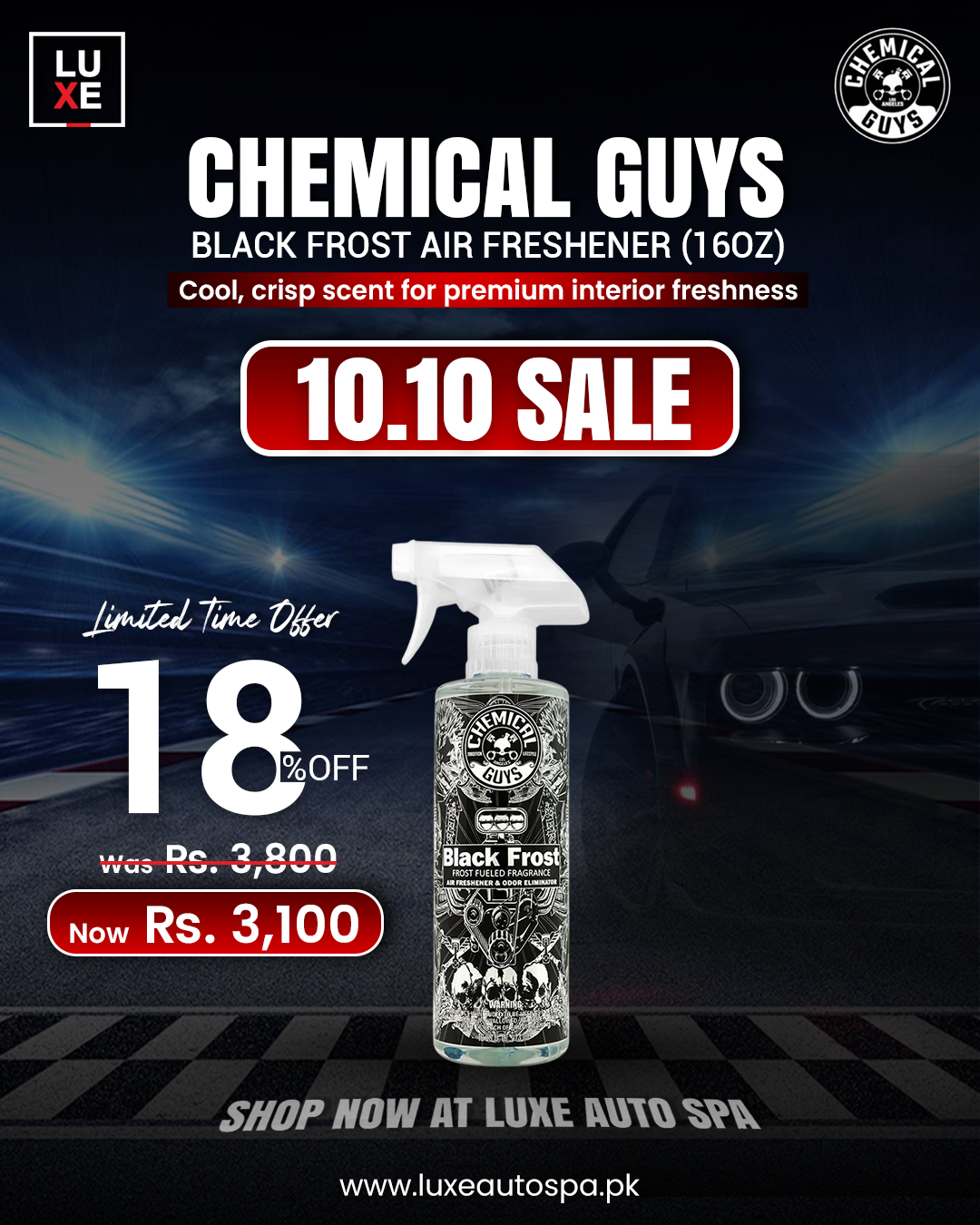 Chemical Guys Black Frost Air Freshener (16oz)