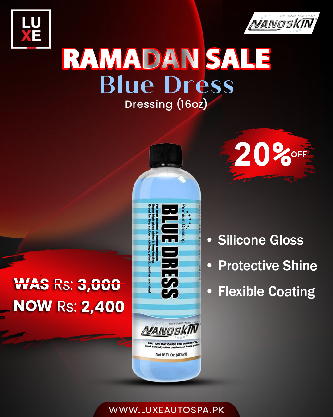 Nanoskin Blue Dress Premium Dressing Silicone (16oz) upto 1:5