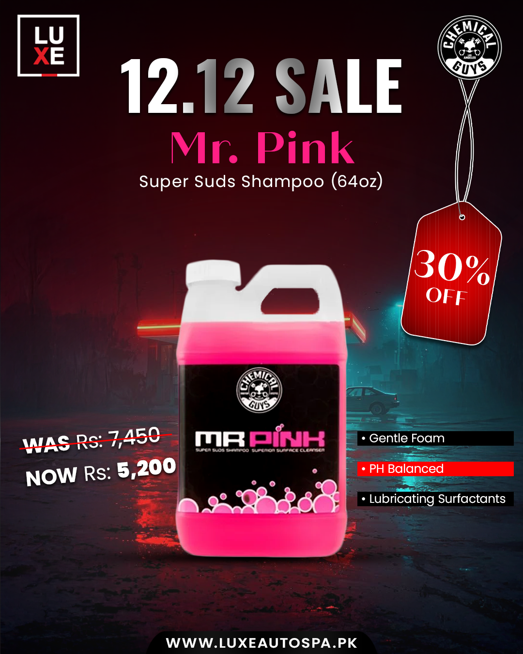 Chemical Guys Mr. Pink Super Suds Shampoo Superior Surface Cleanser (64 oz)