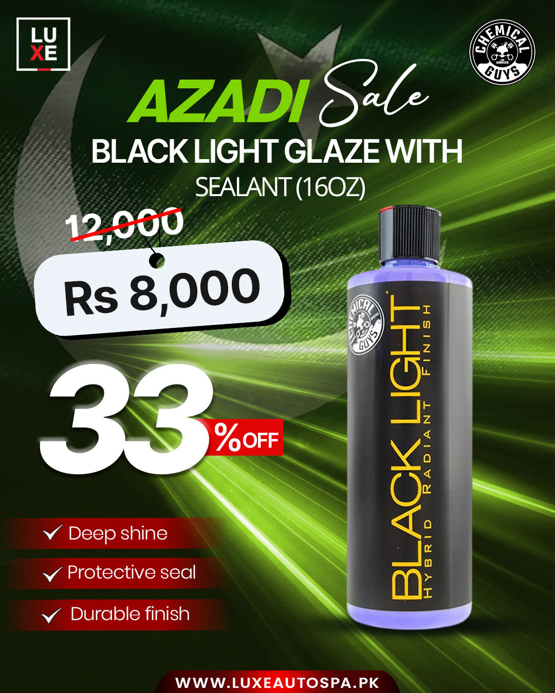Chemical Guys Black Light Glaze with Sealant (16 oz)