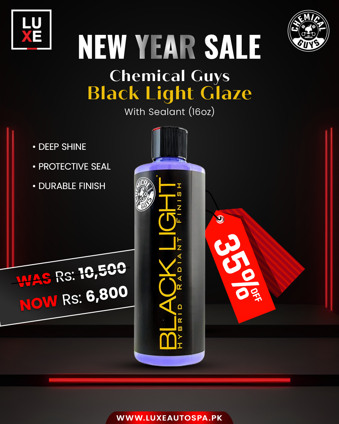 Chemical Guys Black Light Glaze with Sealant (16 oz)