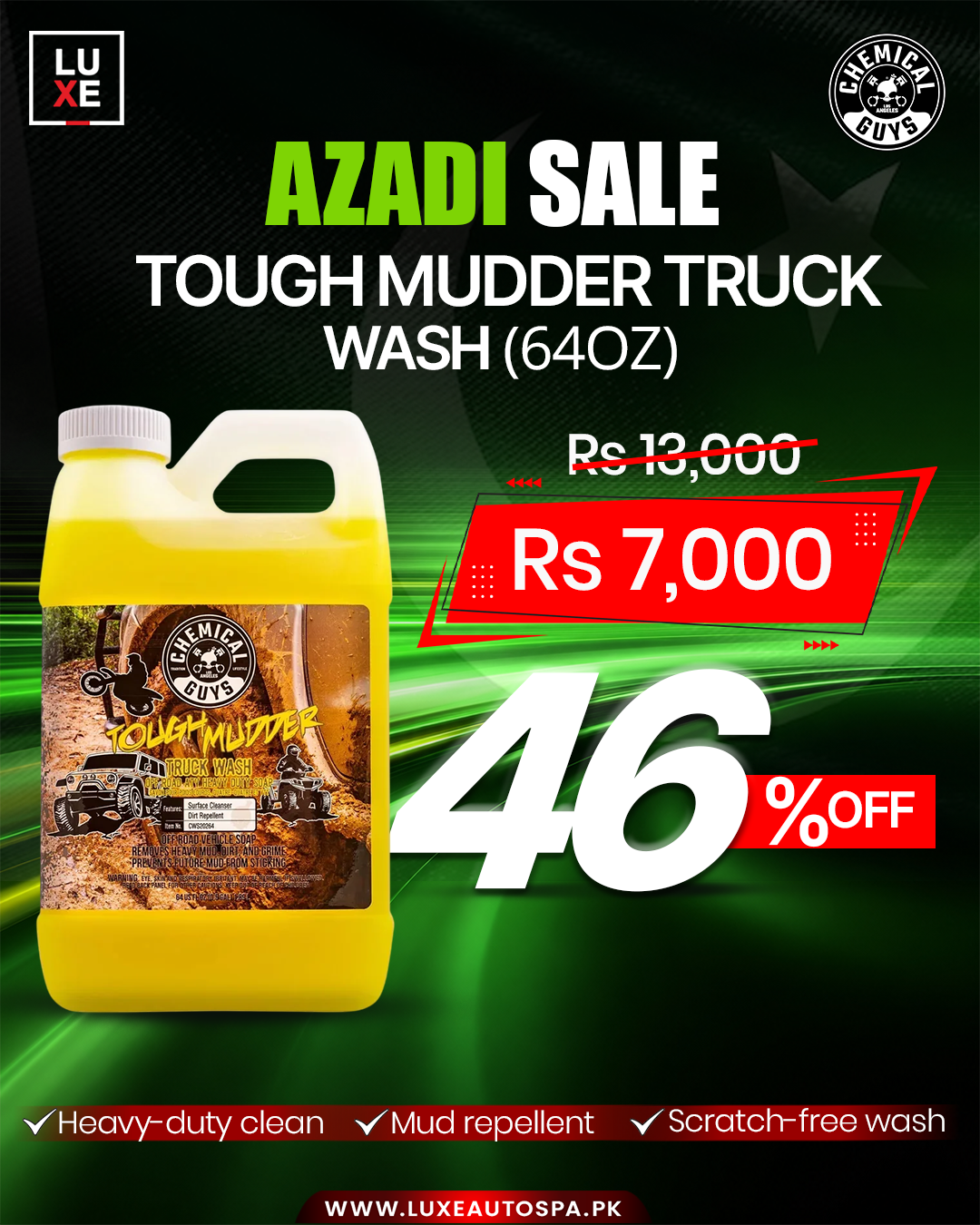 Chemical Guys Tough Mudder Truck Wash Off Road ATV Heavy Duty Soap(64oz)
