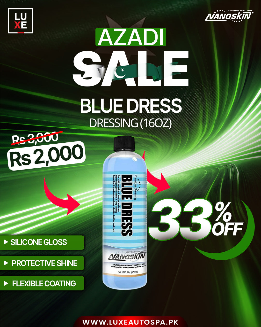 Nanoskin Blue Dress Premium Dressing Silicone (16oz) upto 1:5