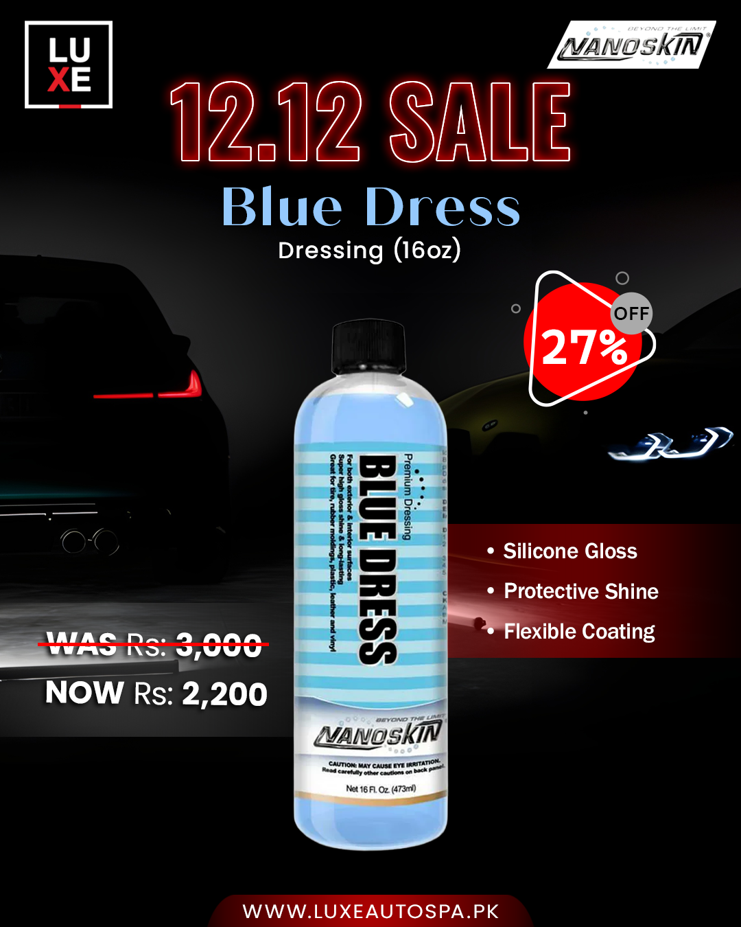 Nanoskin Blue Dress Premium Dressing Silicone (16oz) upto 1:5