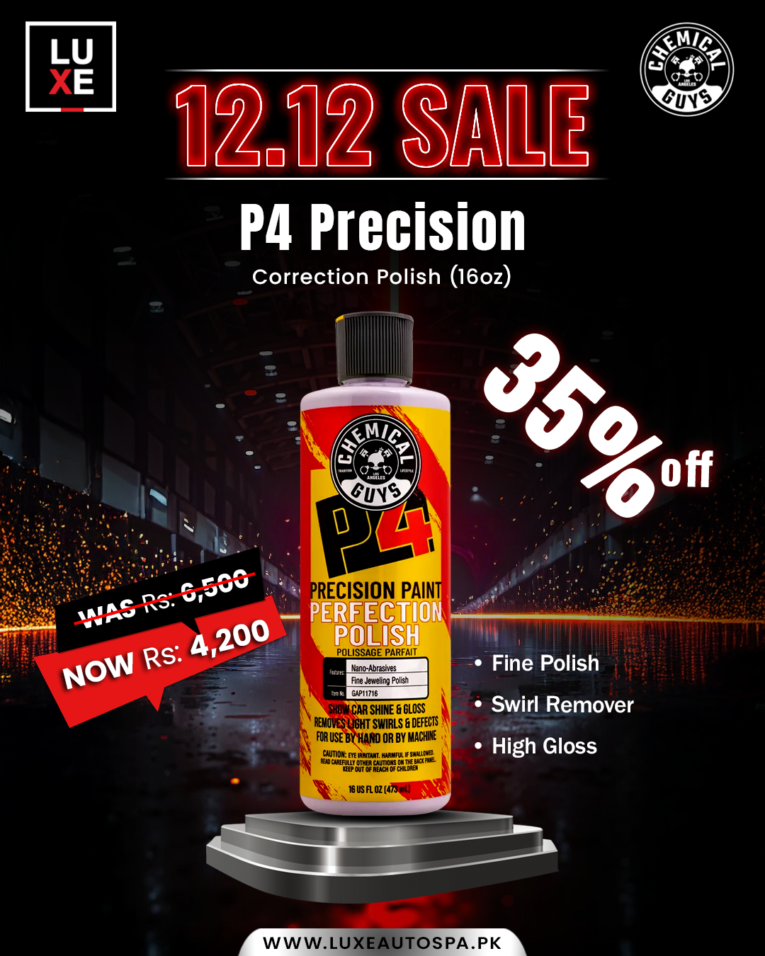 Chemical Guys P4 Precision Paint Correction Polish (16 oz)