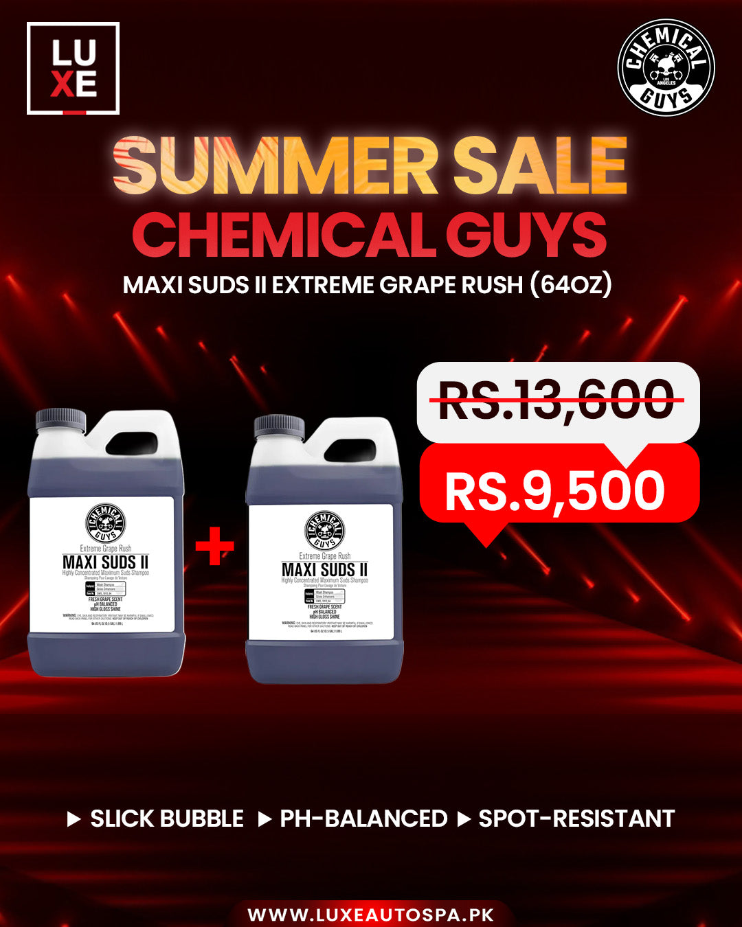CG Maxi Suds II Extreme Grape Rush Super Suds Car Wash Shampoo (64oz) + CG Maxi Suds II Extreme Grape Rush Super Suds Car Wash Shampoo (64oz)