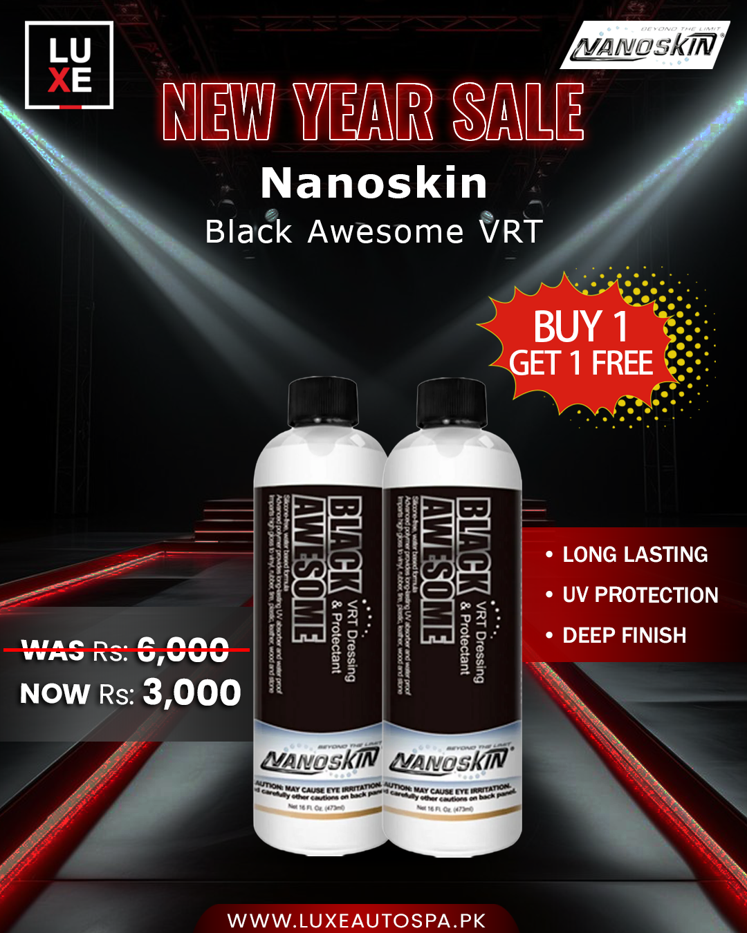 Nanoskin Black Awesome VRT Dressing & Protectant (16oz) upto 1:4 BUY 1  GET 1 FREE