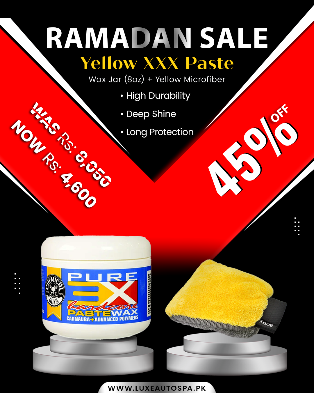 CG Yellow XXX Paste wax Jar (8 oz) + Yellow Microfiber