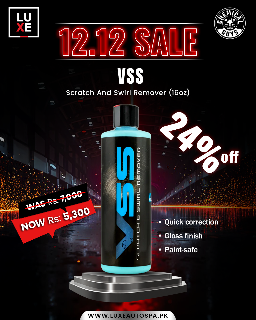 Chemical Guys VSS One-Step Scratch & Swirl Remover Compound Polish (16oz)