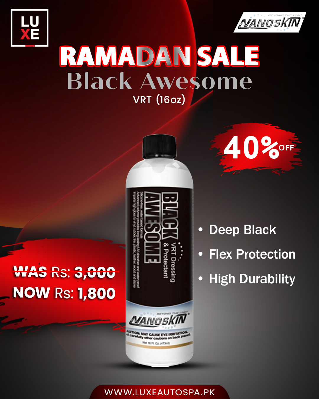 Nanoskin Black Awesome VRT Dressing & Protectant (16oz) upto 1:4