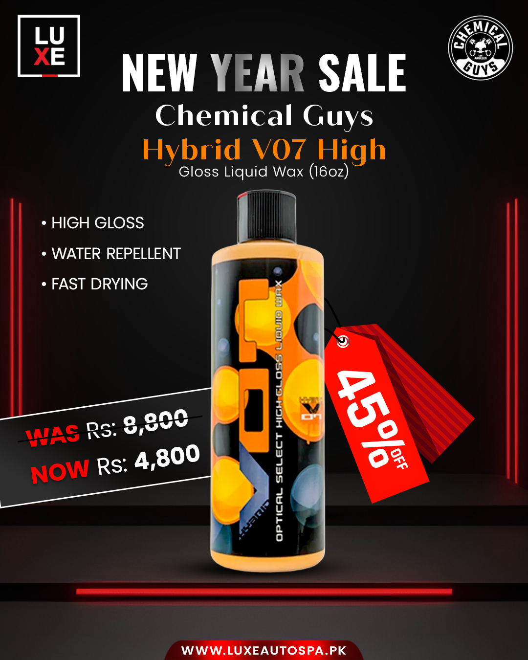 Chemical Guys Hybrid V07 High Gloss Liquid Wax (16oz)