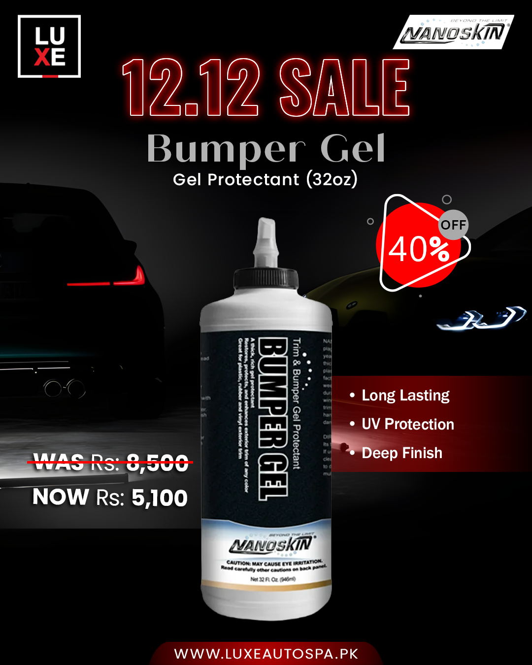 Nanoskin Tyre & Bumper Gel (1 Liter – 32oz)
