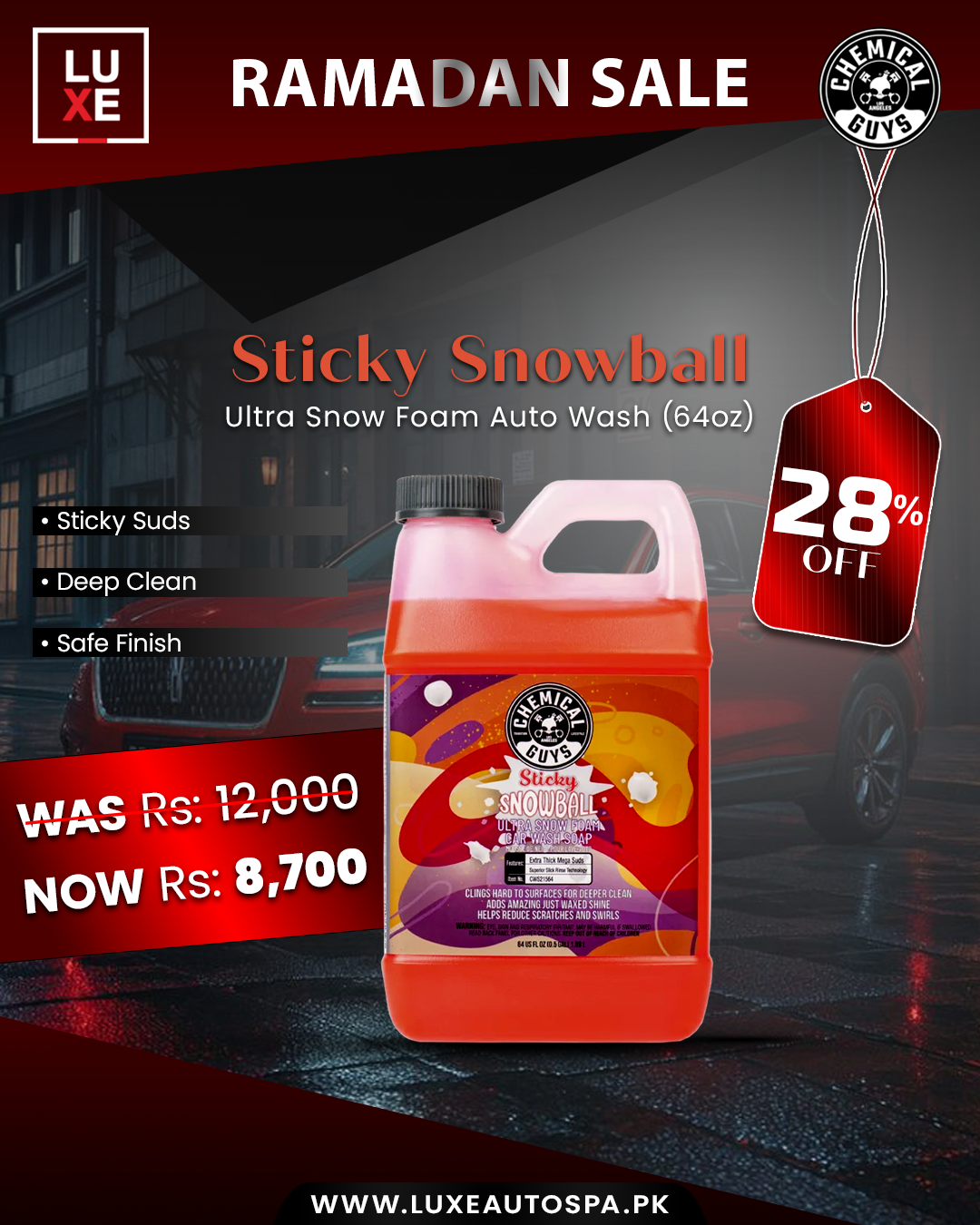 Chemical Guys Sticky Snowball Ultra Snow Foam Car Wash 64oz