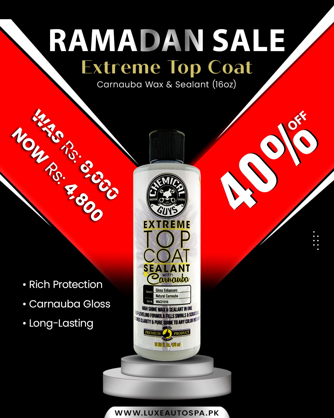 Chemical Guyz Extream Top Coat Carnauba Wax And Sealant 16oz