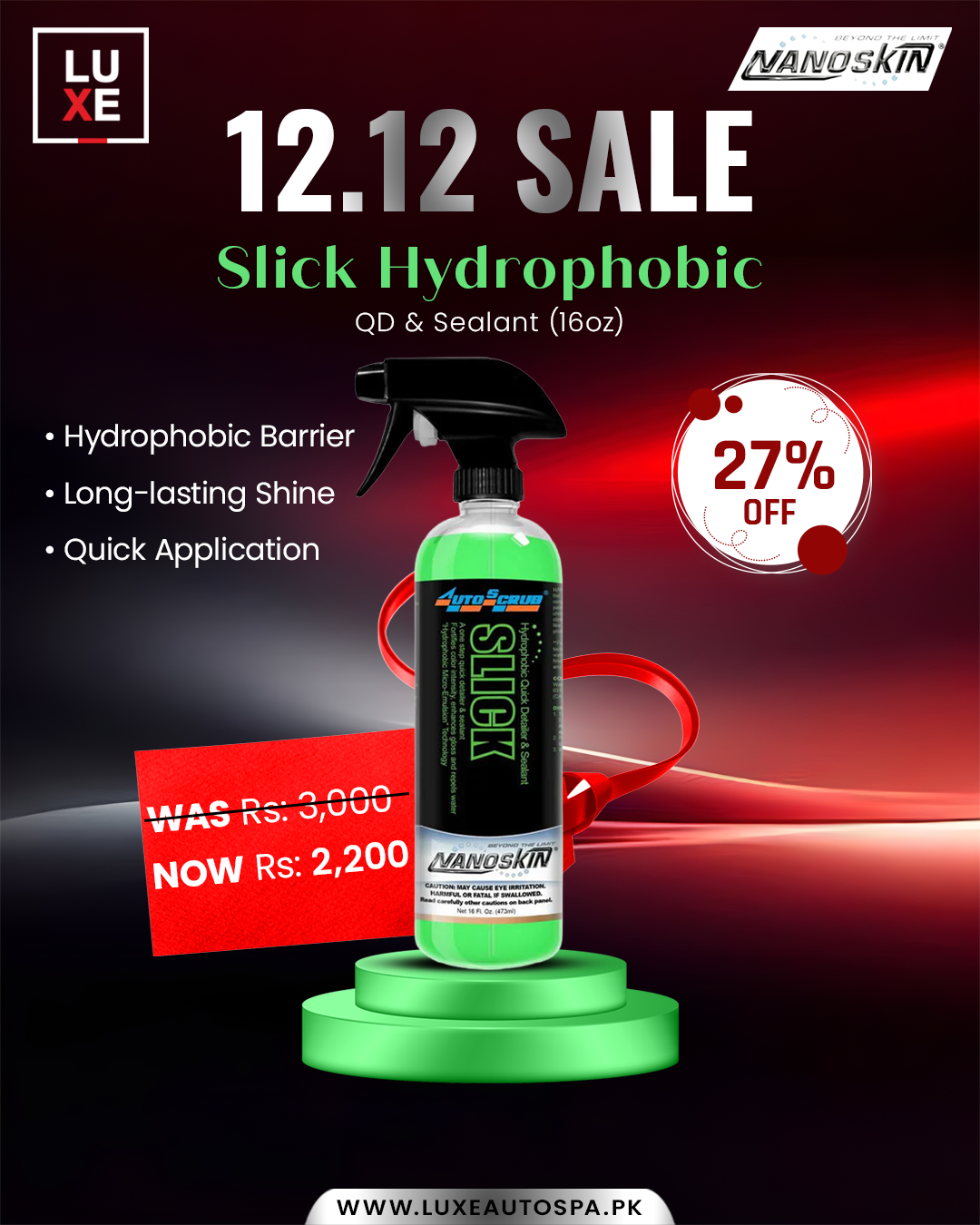 Nanoskin Slick Hydrophobic 16Oz