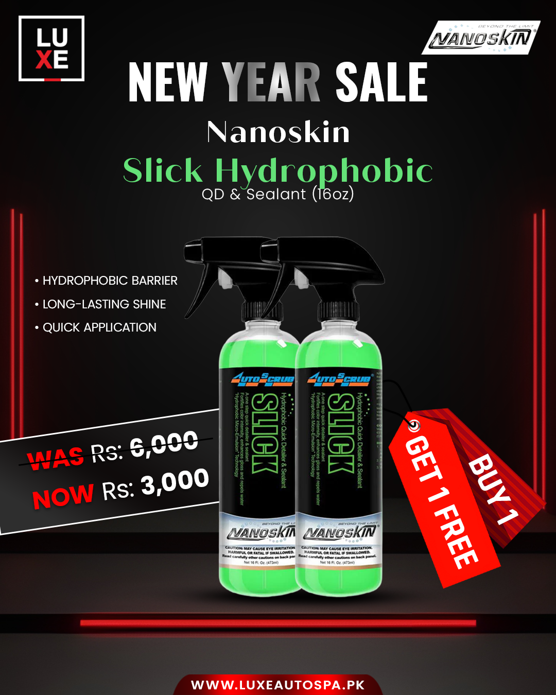 Nanoskin Slick Hydrophobic 16Oz BUY 1 GET 1 FREE
