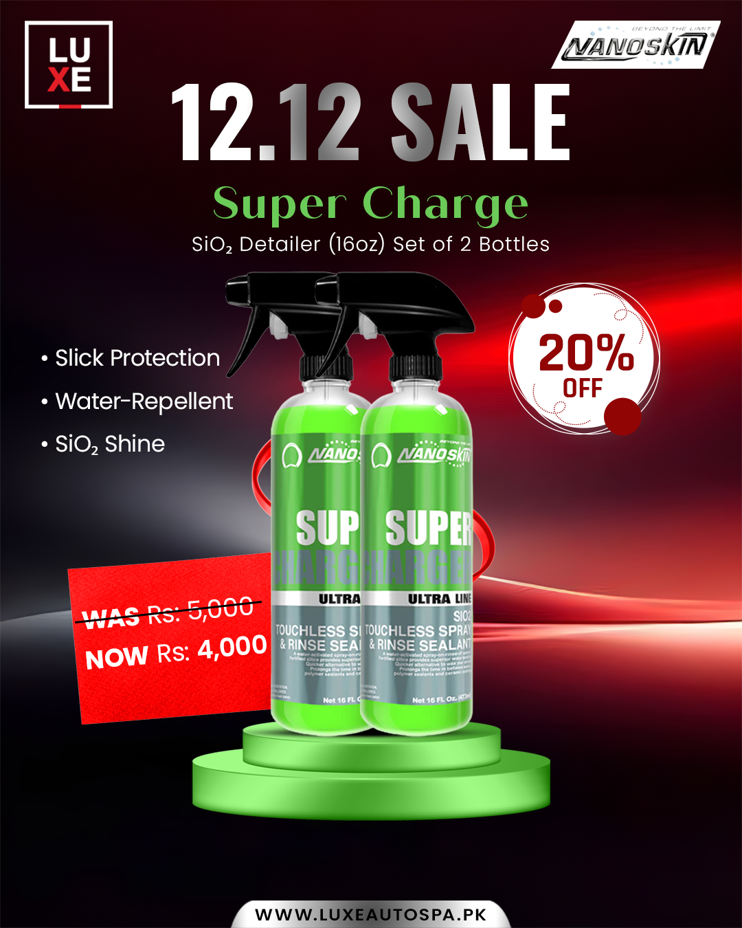 Nano skin  Super Charger 16Oz (Set of 2 Bottles)