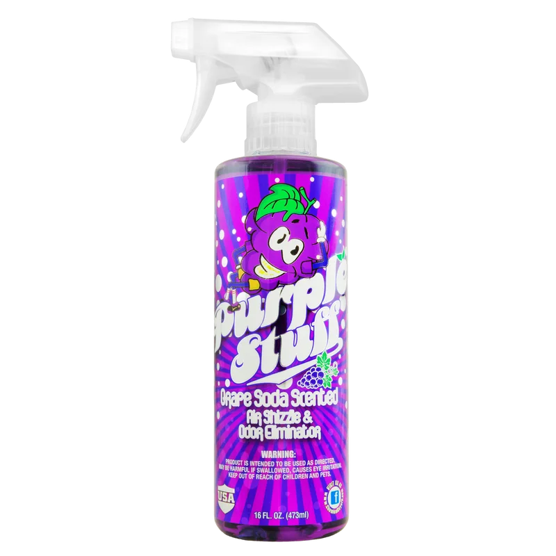 Chemical Guys Purple Stuff Grape Soda Scent Air Freshener And Odor Eliminator (16oz)