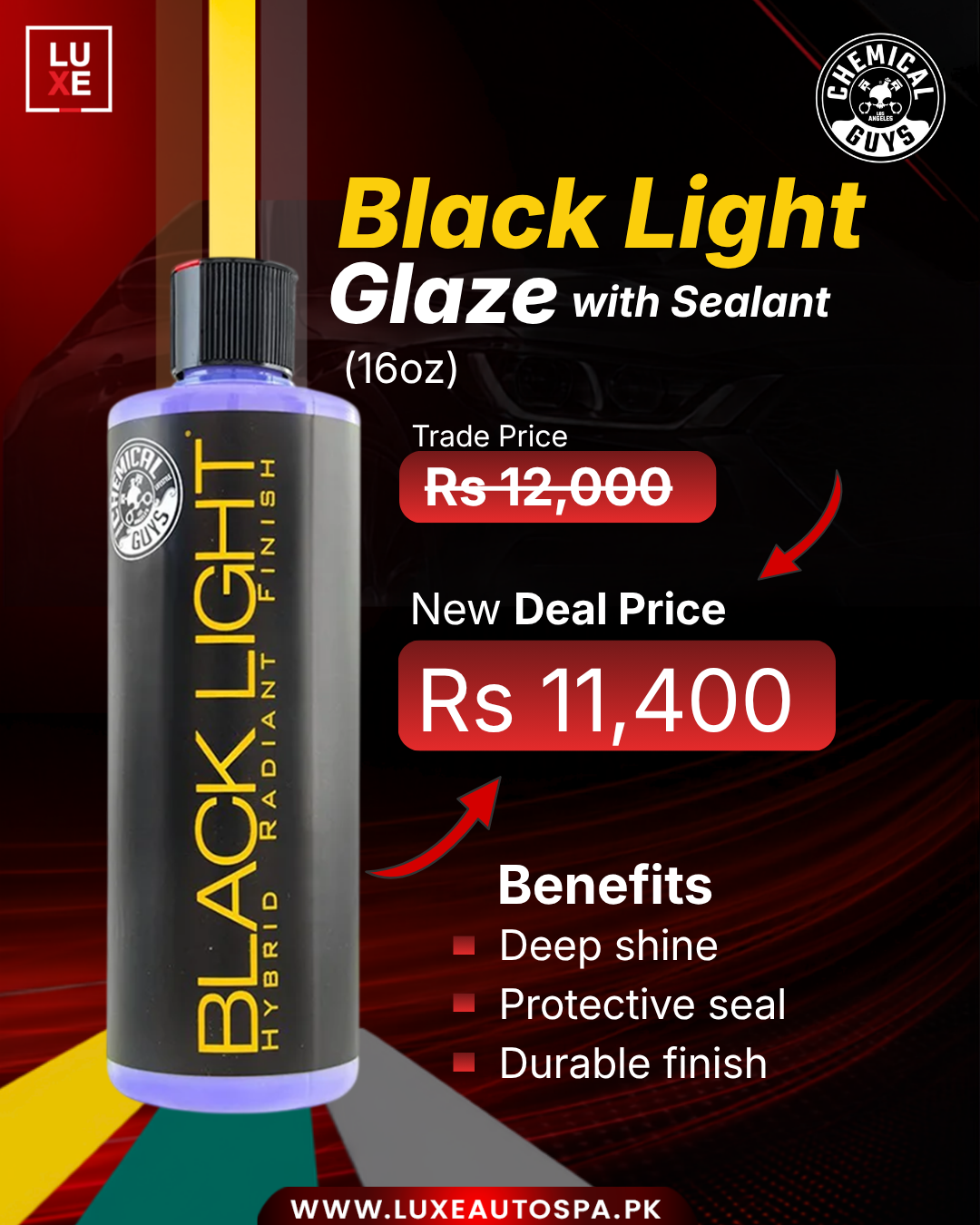 Chemical Guys Black Light Glaze with Sealant (16 oz)