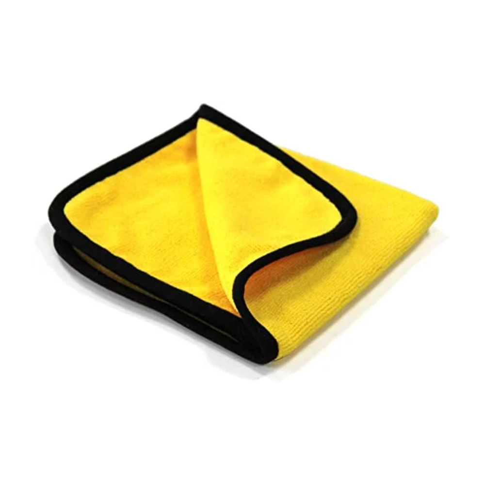 Clean & Shine MF Towel Yellow (40 x 40 cm) 380 GSM Black Border (16×16 inch)