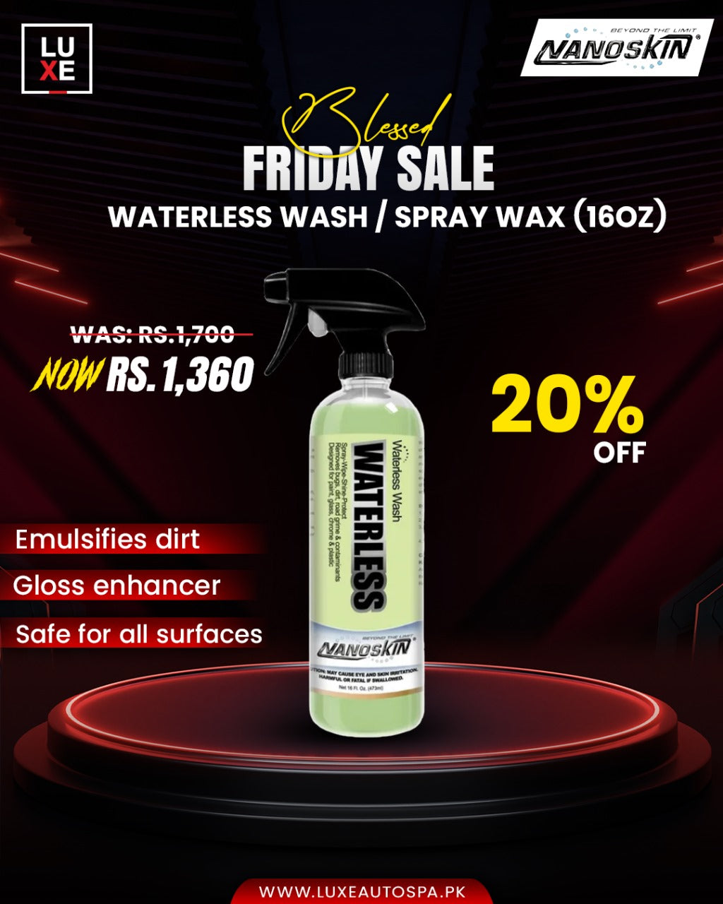 Nanoskin Waterless Waterless Wash (16oz)