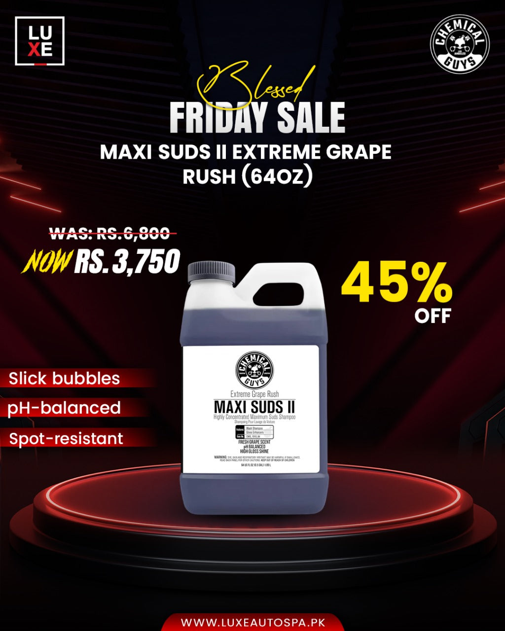 CG Maxi Suds II Extreme Grape Rush Super Suds Car Wash Shampoo (64oz)