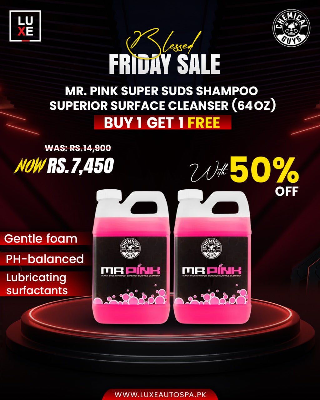 Chemical Guys Mr. Pink Super Suds Shampoo Superior Surface Cleanser (64 oz) BUY ONE GET ONE FREE