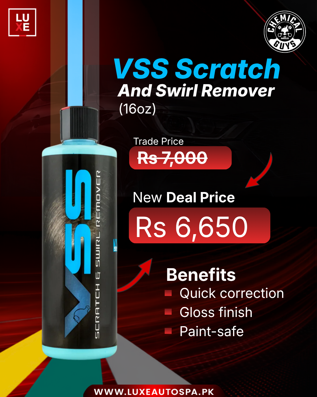 Chemical Guys VSS One-Step Scratch & Swirl Remover Compound Polish (16oz)
