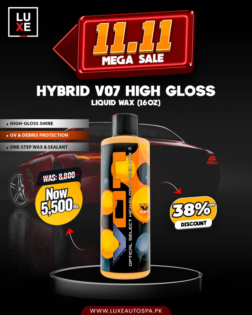 Chemical Guys Hybrid V07 High Gloss Liquid Wax (16oz)