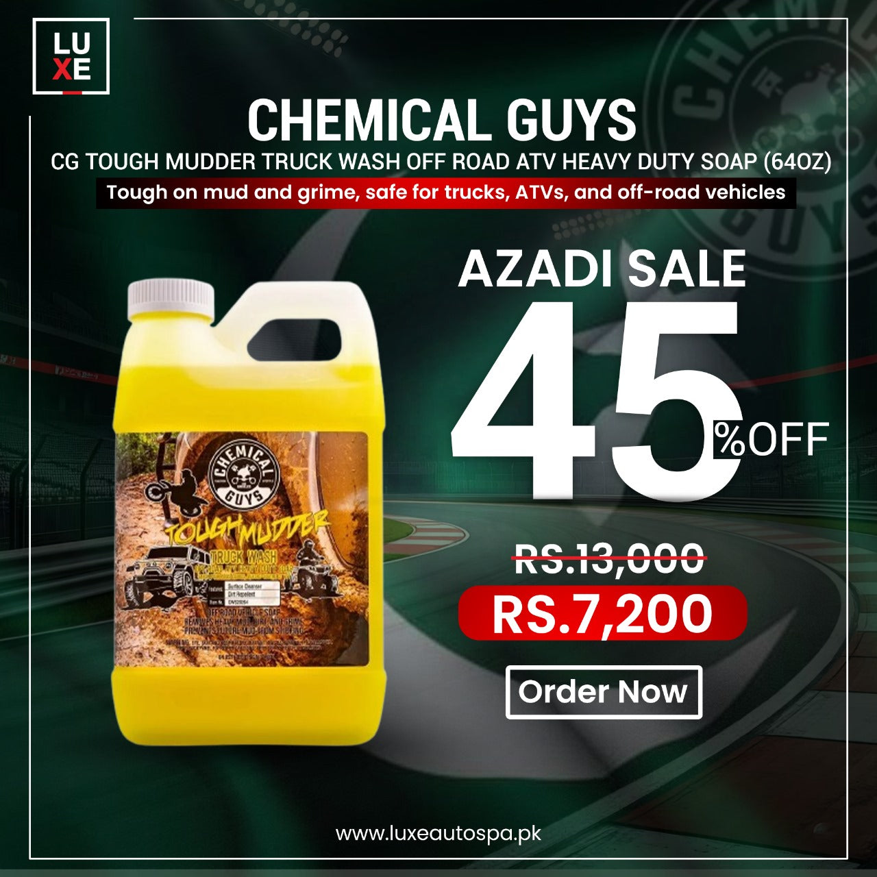 Chemical Guys Tough Mudder Truck Wash Off Road ATV Heavy Duty Soap(64oz)