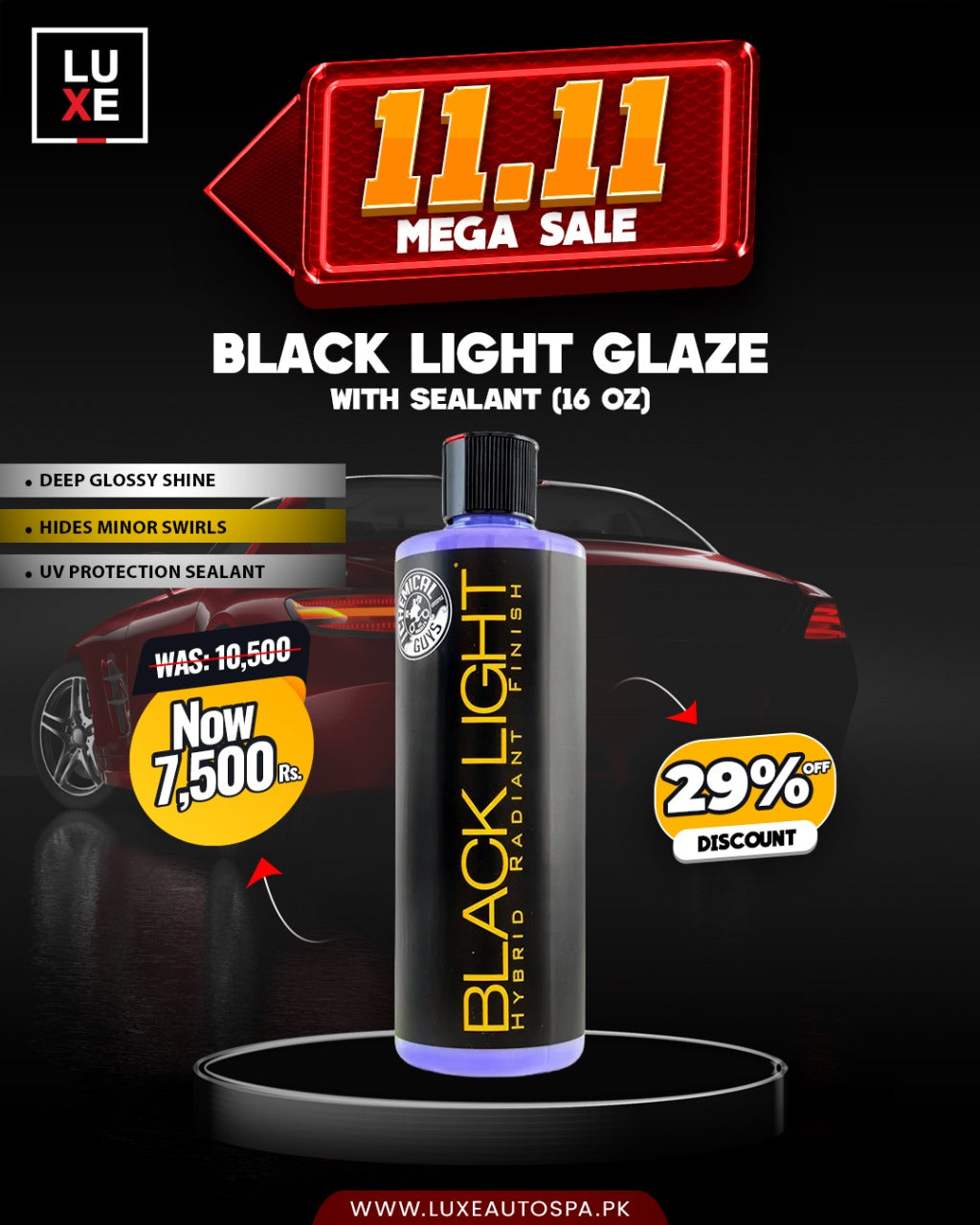 Chemical Guys Black Light Glaze with Sealant (16 oz)