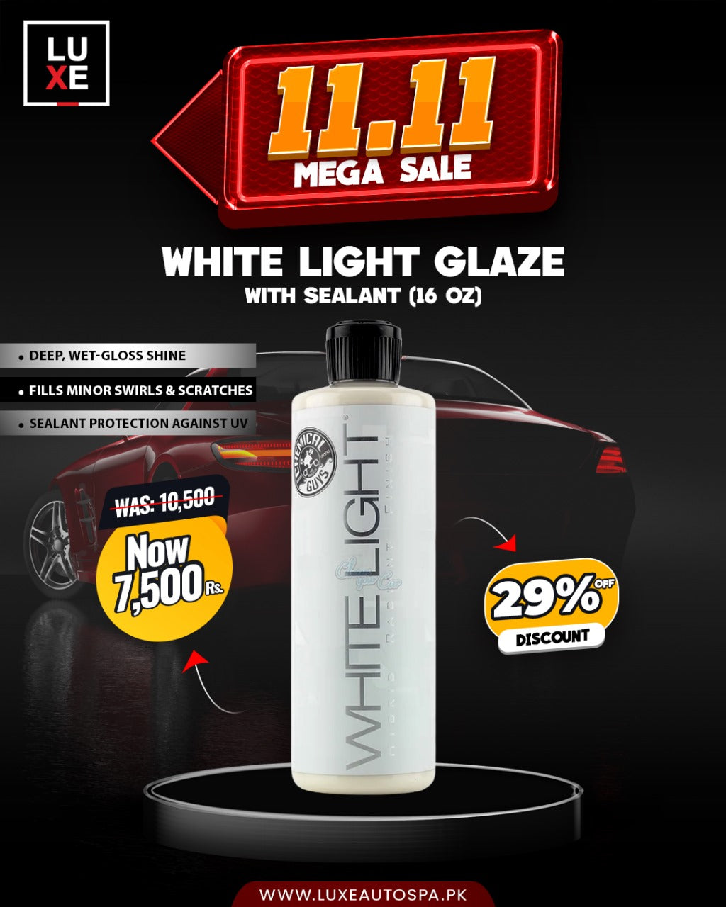 Chemical Guys White Light Glaze with Sealant (16 oz)