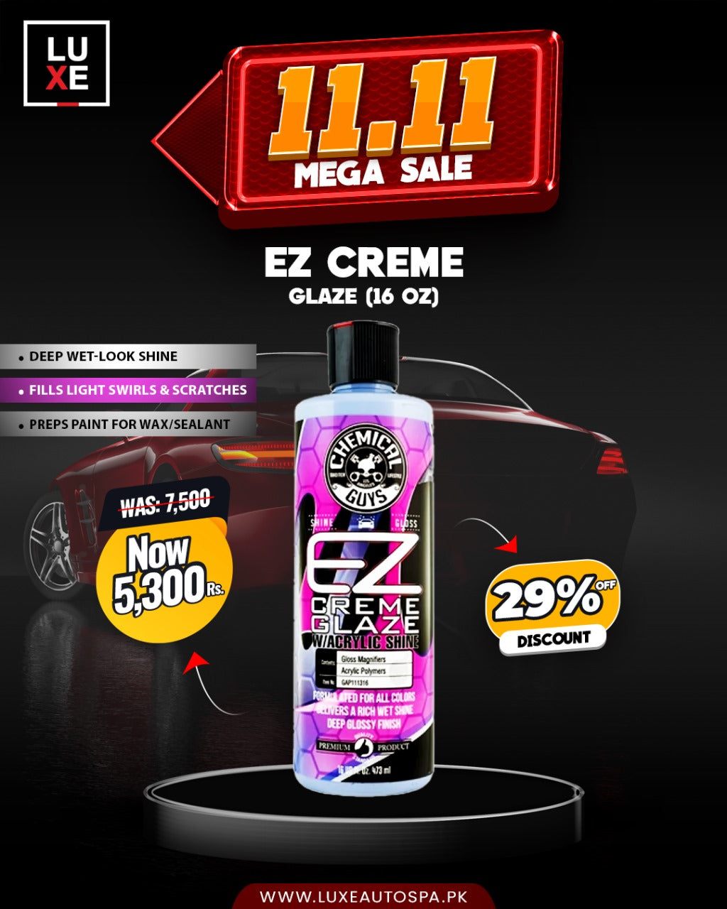 Chemical Guys Ez Creme Glaze (16 oz)