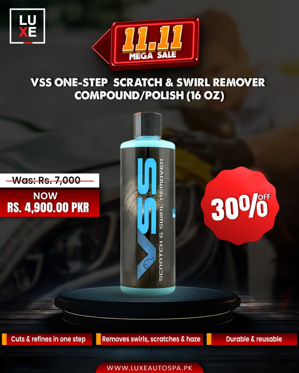 Chemical Guys VSS One-Step Scratch & Swirl Remover Compound Polish (16oz)