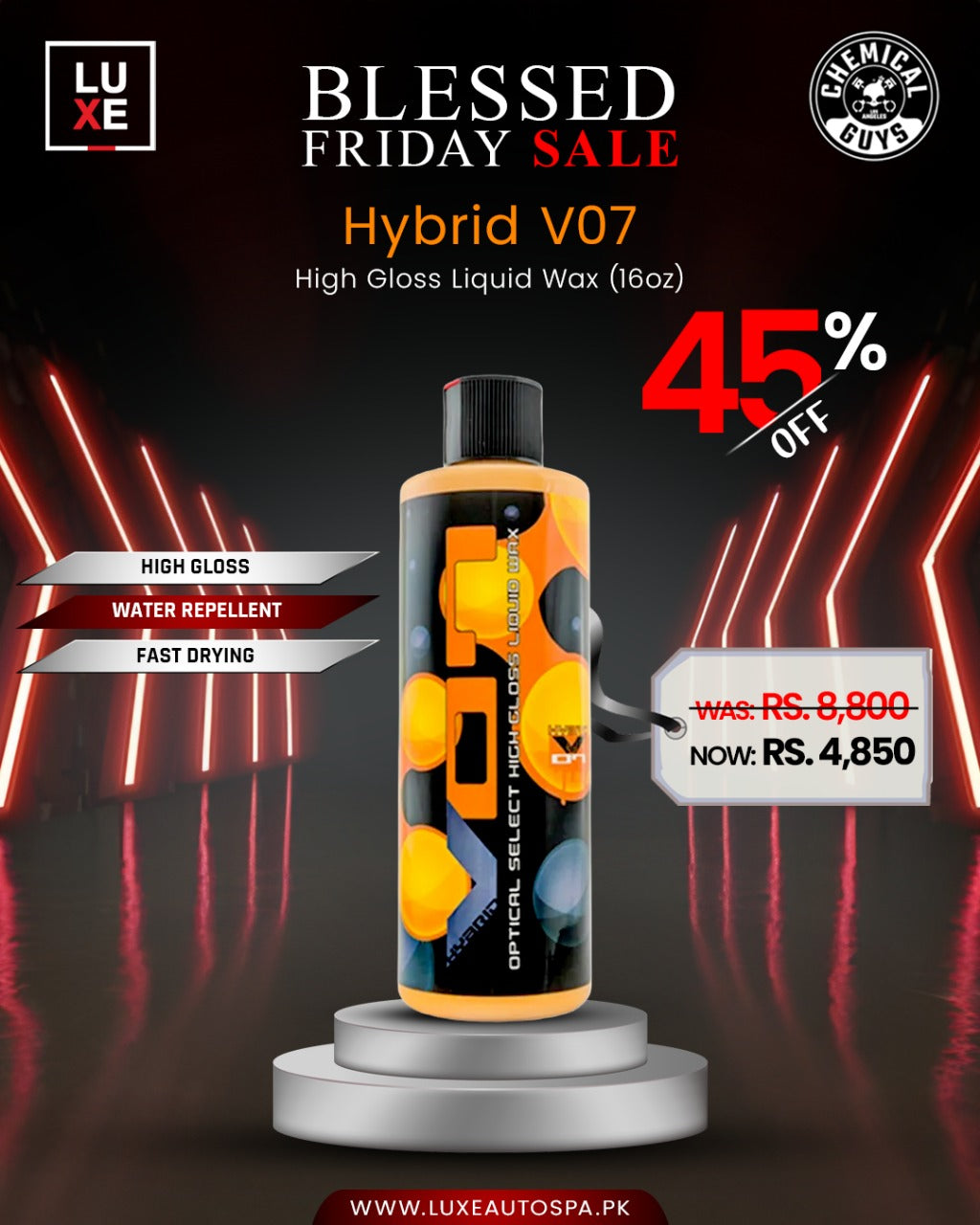 Chemical Guys Hybrid V07 High Gloss Liquid Wax (16oz)