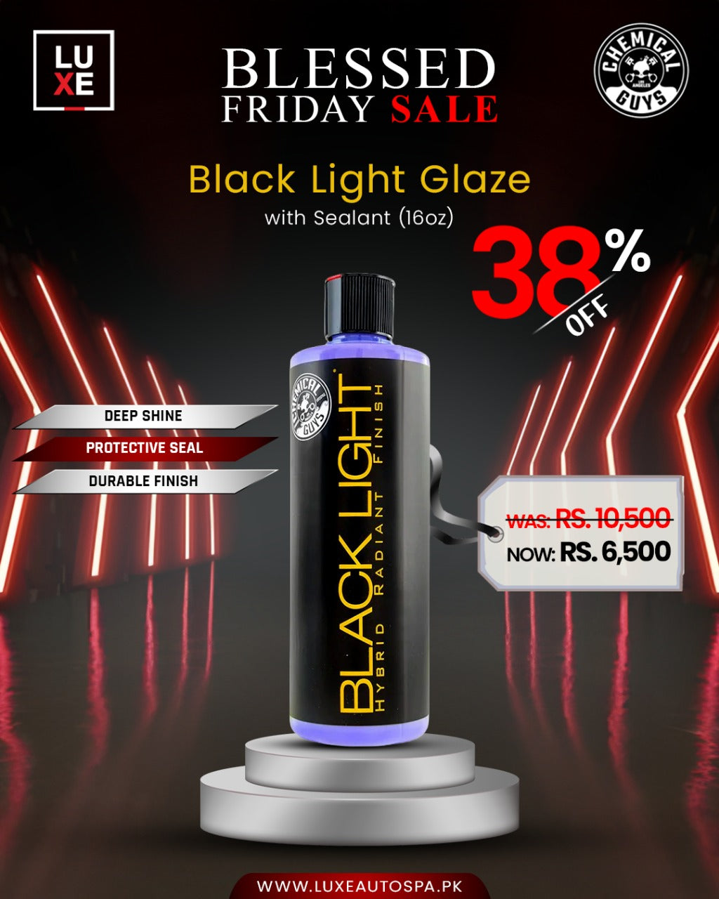 Chemical Guys Black Light Glaze with Sealant (16 oz)