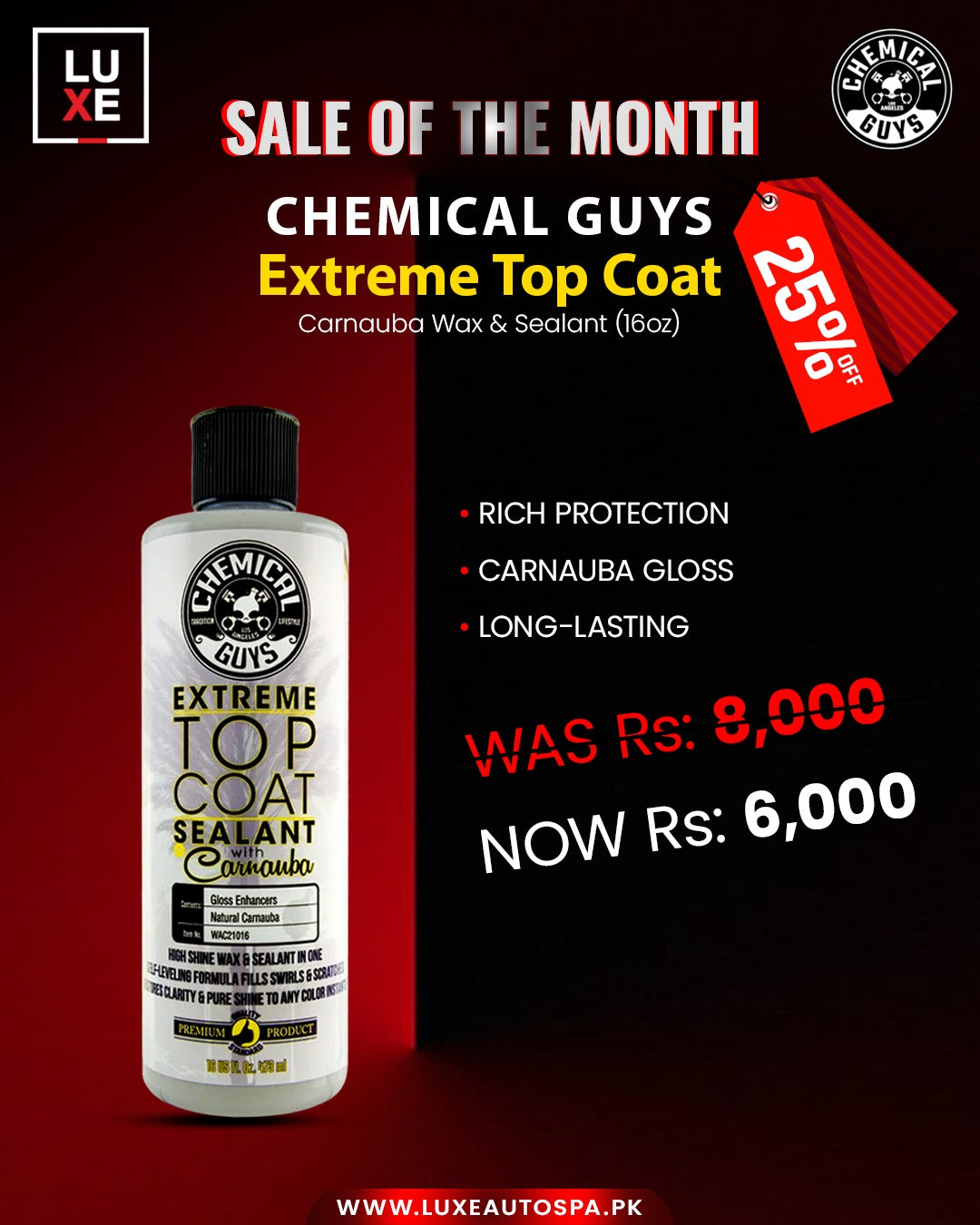 Chemical Guyz Extream Top Coat Carnauba Wax And Sealant 16oz