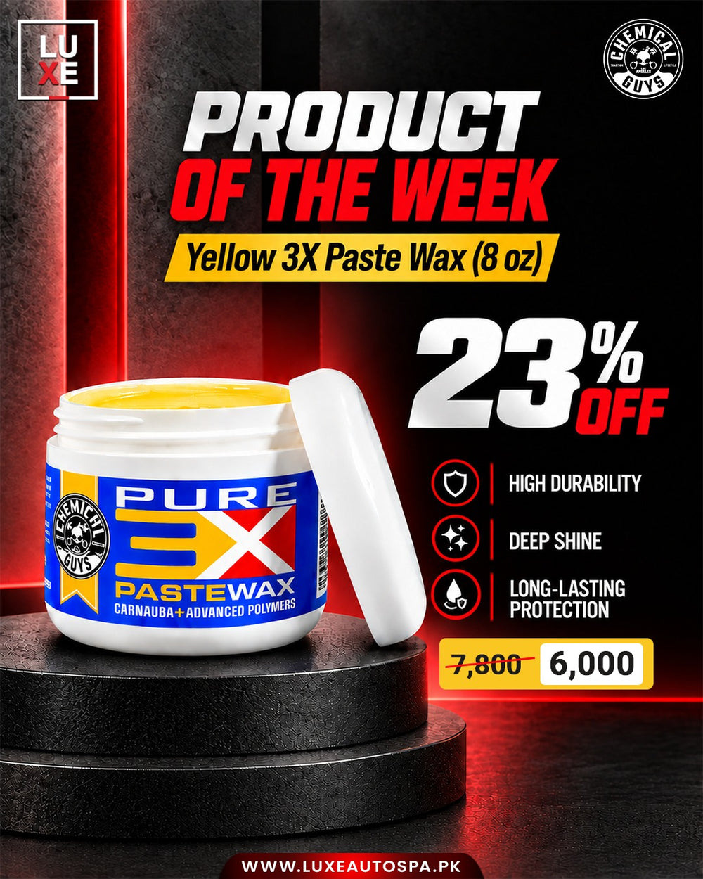 Pure 3X Hardcore Carnauba Paste Wax (8 oz)