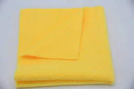 Clean & Shine Yellow Edgeless Microfiber Towel 40×40 cm (16×16 inch) 380gsm Dual Sided MF